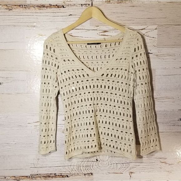 NIC+ZOE Sweaters - NIC+ZOE Cream V-Neck Sweater